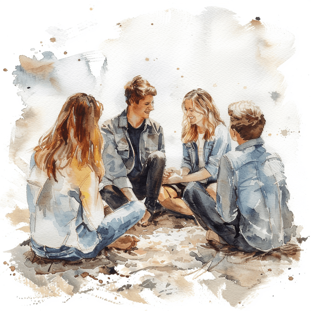 akmarino_4_smiling_happy_students_sitting_in_a_circle_leftward__1facdb00-8a83-4e3a-b545-c4a6079962bd.png