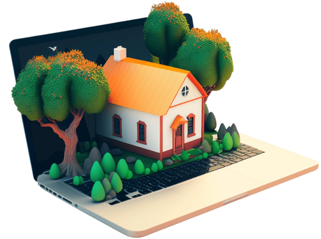 Brilliant Microschools icon showing a small schoolhouse with trees